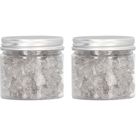 400 attaches de plafond en plastique et acier inoxydable, à tête transparente et facile à ranger, pour canapés, lits et meubles. Large application, idéal pour le rangement et le transport. (1/5)
