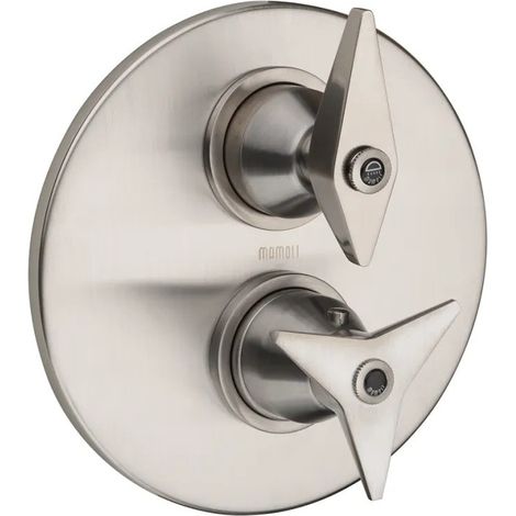 Parte exterior del mezclador termostático de dos vías en acero inoxidable con revestimiento PVD Mamoli Gio Ponti 3515PE00000F PVD Acero (1/2)