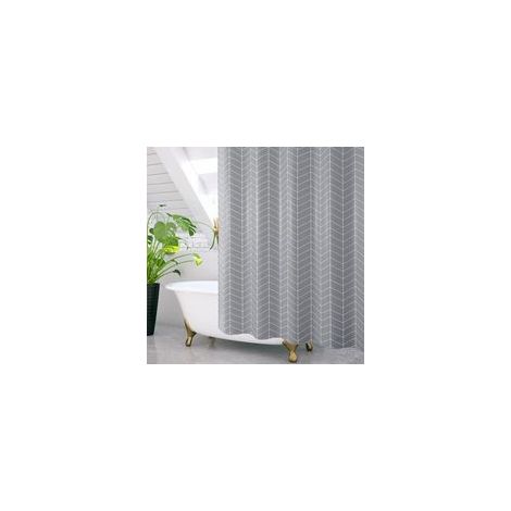 Cortina de ducha opaca, antimoho y antibacteriana con base pesada, impermeable, 180x200 cm, gris.