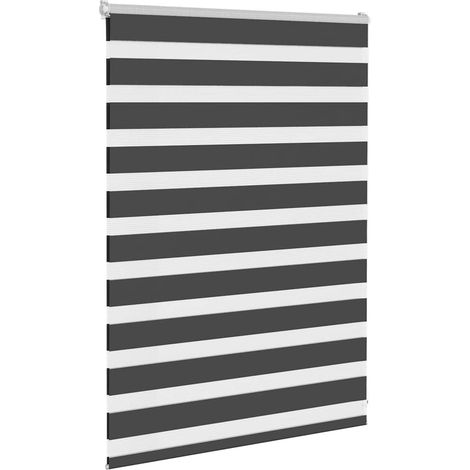 Maison Exclusive - Store zèbre noir 105x100 cm largeur du tissu 100,9 cm polyester (1/5)