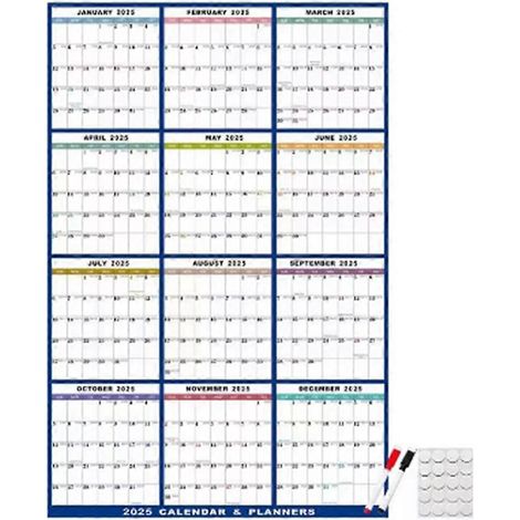 Allauve – Calendrier effaçable à sec 2025 – Double face pour visualisation horizontale ou verticale – Conception étanche et robuste – Installation facile (1/5)