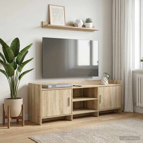 vidaXL Meuble TV 130 x 33 x 47 cm Chêne Sonoma Bois d'ingénierie (1/5)