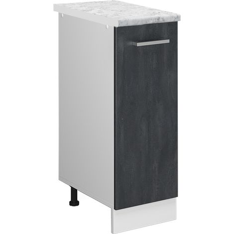 Apothekerschrank R-Line, Schwarz Beton, 30 cm AP Marmor, Vicco (1/5)