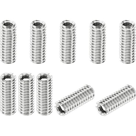 Filetage Adaptateurs Manchon Réducteur Écrou Insert Fileté Metal, 10 pcs M4x0,7 Mâle à M2,5x0,45 Femelle Réparation Insérer Écrou Vis Réducteur Inox Acier Fixation 10mm (1/5)