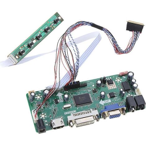 Carte contrôleur LCD universel 12V/2A-4A pour écran 10"-17.3" avec DVI, VGA et 1080p (1/5)