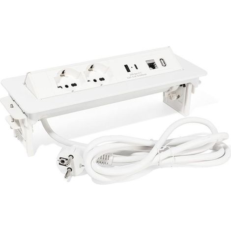 REGLETA ENCHUFES BASCULANTE MODELO SWING-S ACABADO BLANCO - NEGRO (1/3)