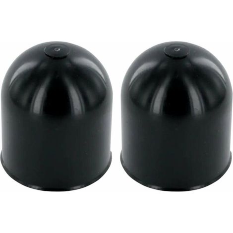 – Lot de 2 caches rotule pour boule d'attelage – Plastique noir – Diamètre 50mm – Protection anti-choc pour remorque et voiture