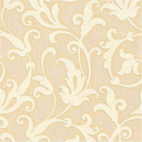 Fabric look wallpaper wall Profhome 954902 textile wallpaper textured with a fabric look matt yellow gold 5.33 m2 (57 ft2) (1/5)