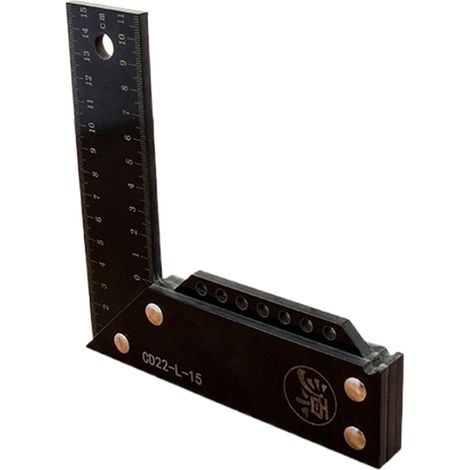 Winkelmesser, Multifunktions-Winkelmesser, Schreinerwerkzeug, L-Winkel, Metalllineal, Richtlatte, Winkelmesser, 150 mm (1/5)