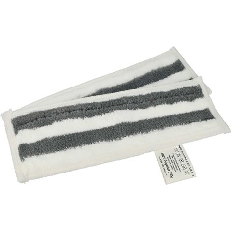 vhbw 2x Cleaning Pad compatible with Kärcher SC 3 Upright EasyFix Premium Hot Spray Steamer, Steam Mop - Microfibre Black White