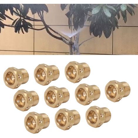 Boquillas pulverizadoras M14x1.5 – 10 unidades, de latón resistente a la corrosión, con múltiples orificios, para sistemas de refrigeración y jardinería. (1/5)