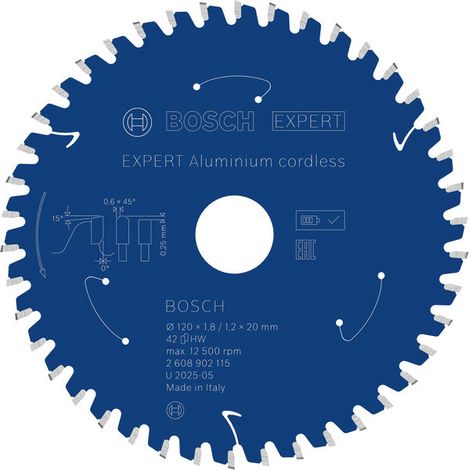 Bosch Aluminium cordless Circular Saw Blade 120 x 1.8/1.2 x 20 mm T42 2608902115 (1/4)