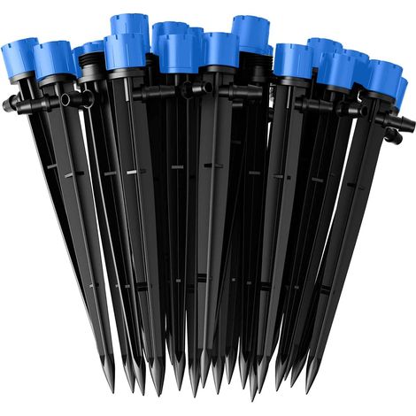 60 goutteurs d'irrigation, 8 trous réglables, micro-débit, arrosage 360° pour tube 4/7 mm. (1/5)