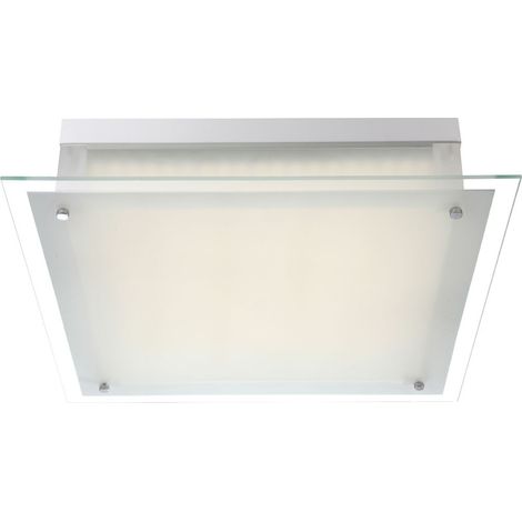 LED Deckenleuchte Metall weiß Chrom Globo 49322 DL METALL WEIß, CHROM, 1XLED
