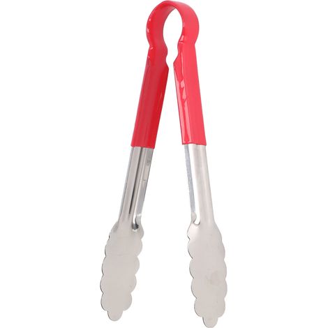Set aus roter Edelstahl-Steakzange für Grill, hitzebeständig, Brotzange für Buffet, Hotel, Zuhause, kleine Größe (1/5)