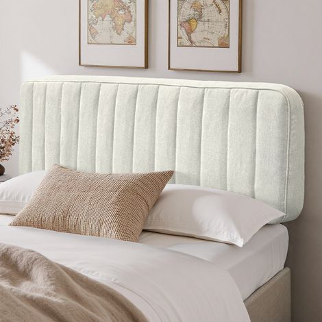Tête de lit rembourrée en lin – Housse amovible et lavable – Design tufté – Dimensions 140 x 60 cm – Confort optimal sans montage – Vercart