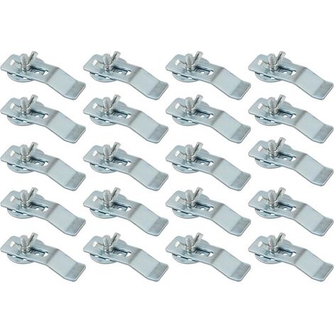 Lot de 20 fixations pour évier encastré, supports d'évier encastrés, fixations robustes pour salle de bain, granit, cuisine, lavabo sur plan de travail, argent