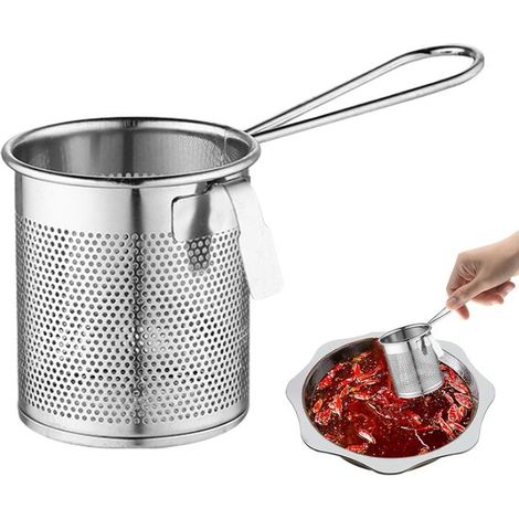 Nudelsieb mit Griff Nudelsieb, Spaghettisieb Küchen-Nudelschaumsieb mit Griff, Blanchiersieb, Feinmaschiges Sieb zum Abgießen (1/5)