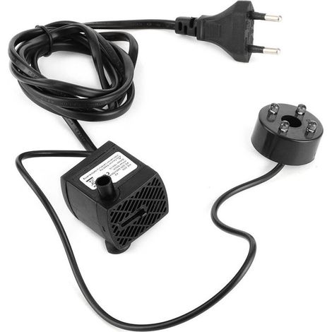 Pompe de fontaine silencieuse avec LED - Pour rocaille miniature et hydroponie - Prise EU AC220-240V - Design compact
