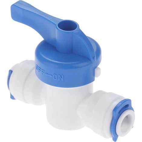 Tuyau de raccordement rapide RO droit 1/4" OD, raccords de contrôle, vanne à bille en plastique pour système de filtration d'eau par osmose inverse. (1/5)