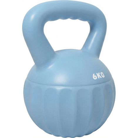 Kettlebell Kugelhantel 6 kg Gewicht-Hantel mit Sand befüllt für Anfänger Zuhause Krafttraining 17 x 17 x 23 cm Blau