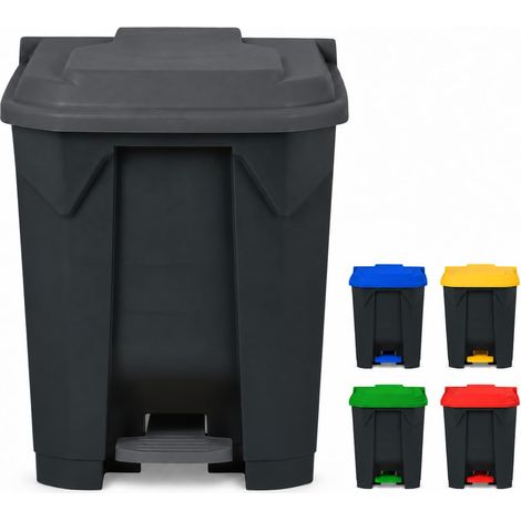 Poubelle à pédale Olaf – Gris – 50 L (1/5)