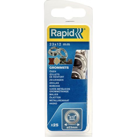 Lote de 25 ojales de acero Diam.12 RAPID RAPID