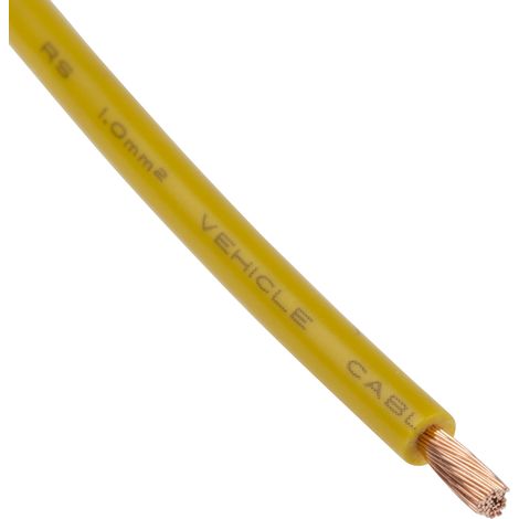 Fil automobile Fil de câblage/Monoconducteur, Jaune, 1 mm², -40 +100 °C, 600 V, 30m ( Prix pour Bobine de 30 Mètres )