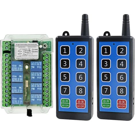 Commutateur de TéLéCommande RF Sans 8 Canaux 12V/24V/36V 433MHz Commutateur de Commande de Moteur à Distance Sans DC9V-72V (1/5)