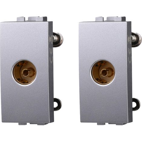 gloca Set 2 Connettori Tv Femmina Compatibili Living (Grigio) (1/4)