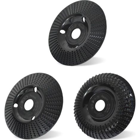 3pcs Tungsten Carbide Wood Sanding Disc Set, 125mm Grinding Wheels for Wood Shaping, Sanding, Cutting and Carving MUMU (1/4)