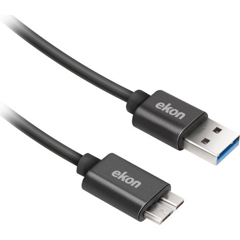 Ekon ECITUSBMICB18MMK cavo USB USB 3.2 Gen 1 (3.1 Gen 1) 1,8 m USB A Micro-USB B Nero (1/3)