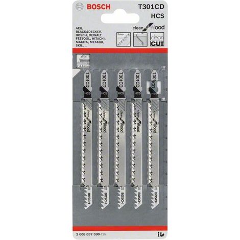 2608637590 - Set 5 lame per seghetto alternativo T 301 CD Clean for Wood