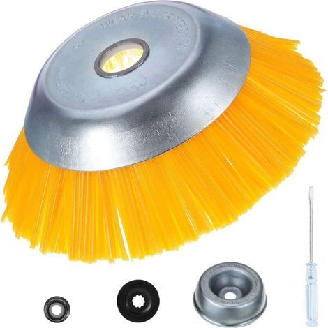 Brosse Desherbage Debroussailleuse 8 Pouce, Tete Brosse Désherbage en Nylon, Tête de Désherbage Rotative Ronde, pour Outils de Pelouse Jardin Agriculture (1/5)