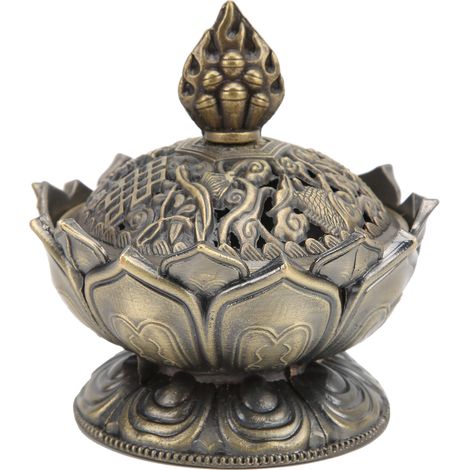 Brûleur d'Encens en Bronze Antirouille Durable pour Décoration d'Intérieur Classique