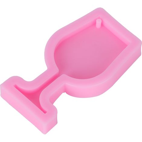 Porte-clés en verre à vin rouge, moule en silicone miroir, moule à fondant pour décoration de gâteau au chocolat, pendentif d'aromathérapie pour voiture (1/5)