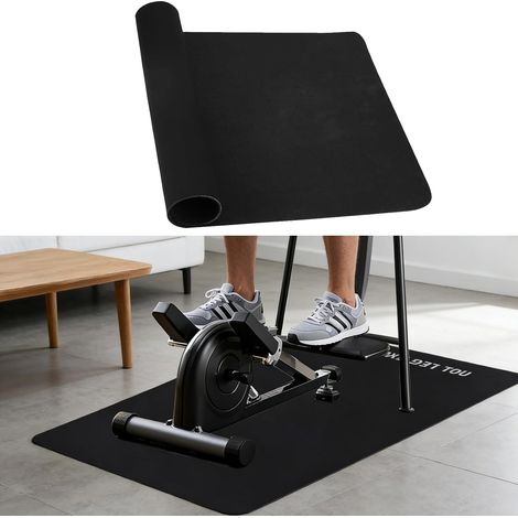 Tapis de Sport Fitness, 60 x 40cm Tapis de Sol Anti-Dérapant et Anti-Bruit pour Home Trainer, Tapis de Protection de Sol pour Élliptique, Pedaltrainer, Vélo d'Appartement (1/5)