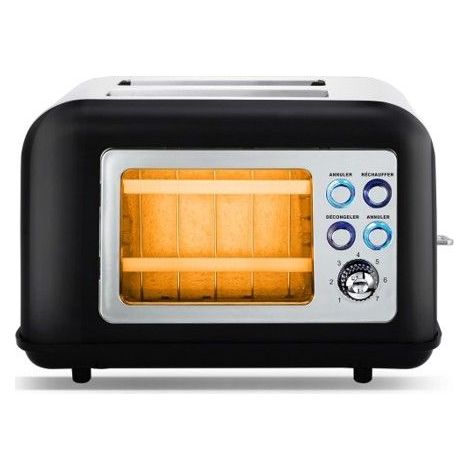 Grille Pain Double Fente Avec Fenetre Toasteo Glass Black Kitchencook (1/3)