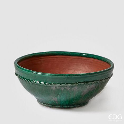 EDG Enzo De Gasperi Ciotola Fenice Deco Verde Ceramica
