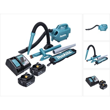 Makita DCL 184 RF Aspiratore a batteria 18 V - 54 mbar - 0,5 l + 2x Batterie 3,0 Ah + Caricabatterie