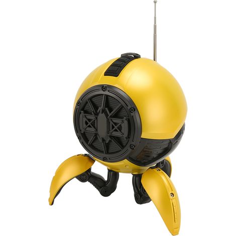 Enceinte Bluetooth multifonctionnelle et élégante avec son HiFi sans perte, lampe de respiration colorée et radio FM portable pour intérieur et extérieur (jaune). (1/5)