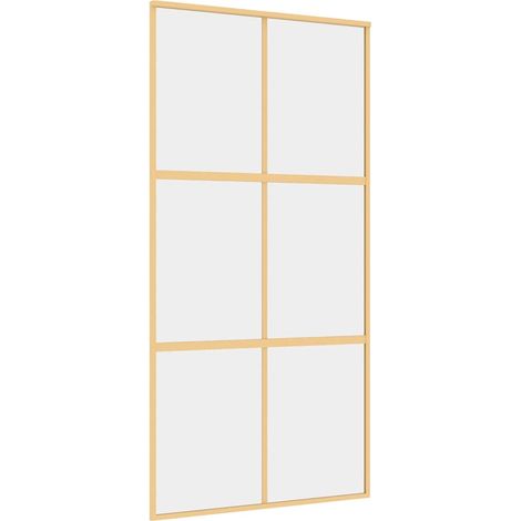 Maison Exclusive - Porta Scorrevole Oro 102,5x205 Vetro Trasparente ESG Alluminio