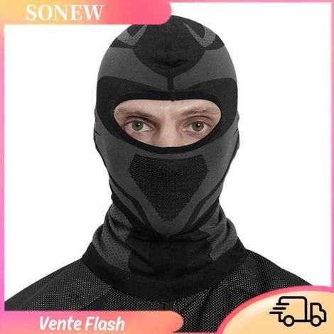 Sonew Écharpe Bonnet De Ski Coupe-vent Anti-poussière Thermique Cache-cou sport combinaison Guêtre Cache-cou noir taille unique (1/5)