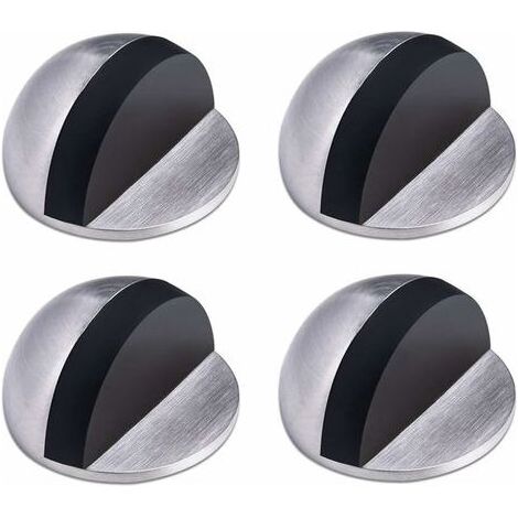 LaBlanc – 4er-Set Türstopper, Türstopper aus Edelstahl, selbstklebende Türstopper, Bodentürstopper, Türstopper aus Gummi, halbmondförmiger Türblock, für Zuhause und Büro (1/5)