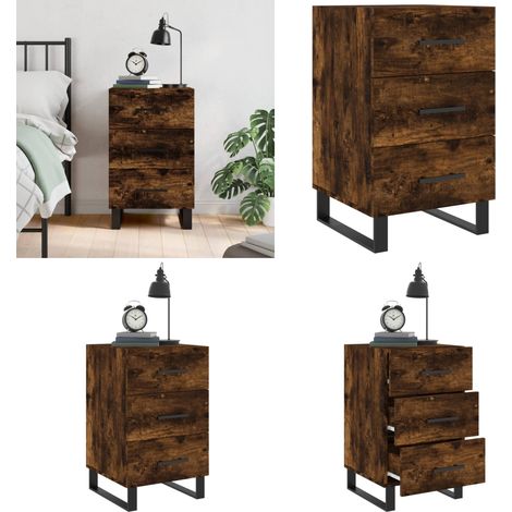 Nachttisch Räuchereiche 40x40x66 cm Holzwerkstoff - Nachttisch - Beistelltisch - Wohnzimmermöbel - Holzwerkstoff - Massivholzmöbel - Home & Living (1/5)