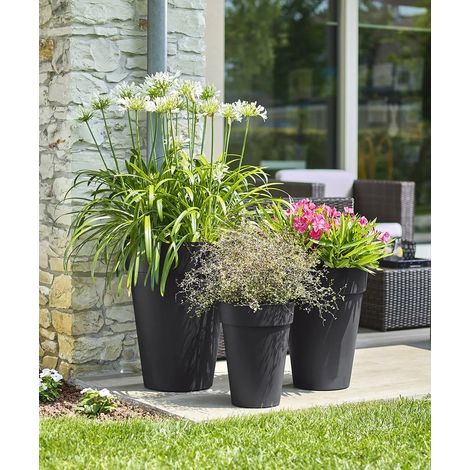 LIKEN - VASO ALTO-ANTRACITE / 27 cm con fori