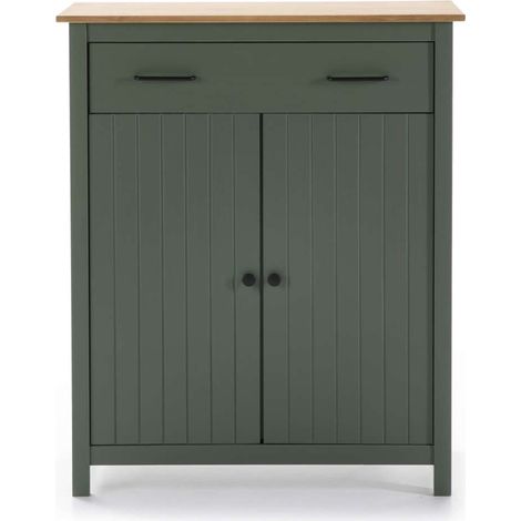 Mueble auxiliar 2 puertas 1 cajón Mariana acabado verde, 110 cm(alto) 90 cm(ancho) 40 cm(largo) (1/3)