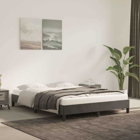 Estructura de cama sin colchón terciopelo gris oscuro 140x190cm (1/5)
