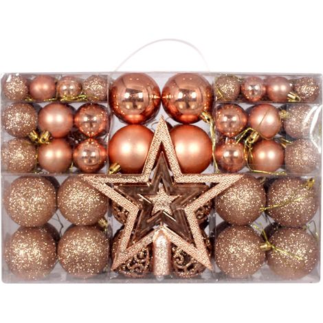 Boules de Noël décoratives, 101 pièces, décorations pour sapin de Noël, boules suspendues incassables, ensemble cadeau varié pour décoration de fête de mariage (1/5)