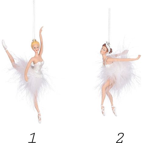 Decorazione 1 ballerina 18 cm bianco Peraga Christmas